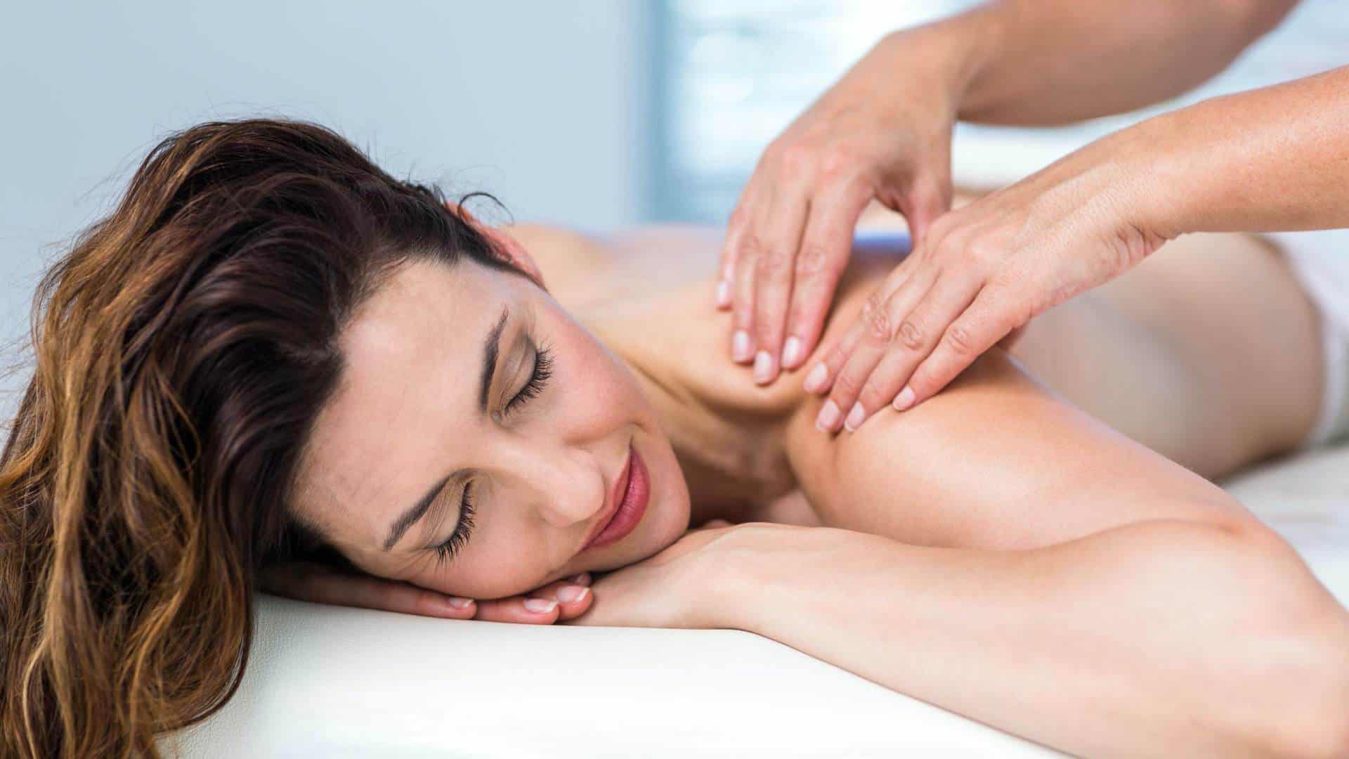 woman gets massage